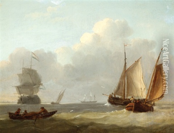 View Of A Variety Of Ships Oil Painting - Hermanus Koekkoek the Elder