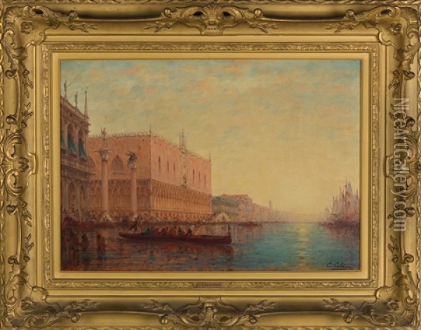 Venice Scene Oil Painting - Charles Clement Calderon