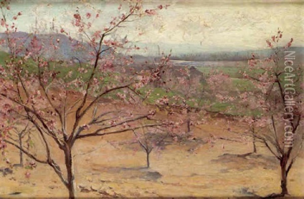 Bluhende Obstbaume Oil Painting - Theodor von Hoermann