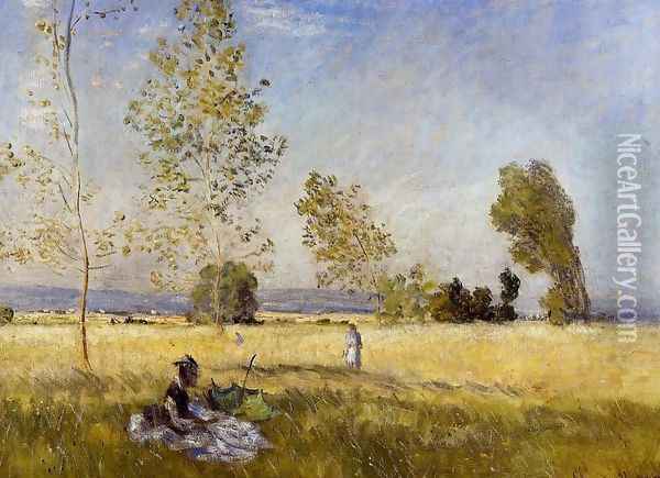 Meadow At Bezons Oil Painting - Claude Oscar Monet