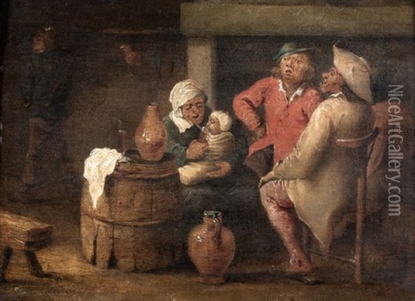 Famille Dans Une Taverne Oil Painting - Jan Jansz Buesem