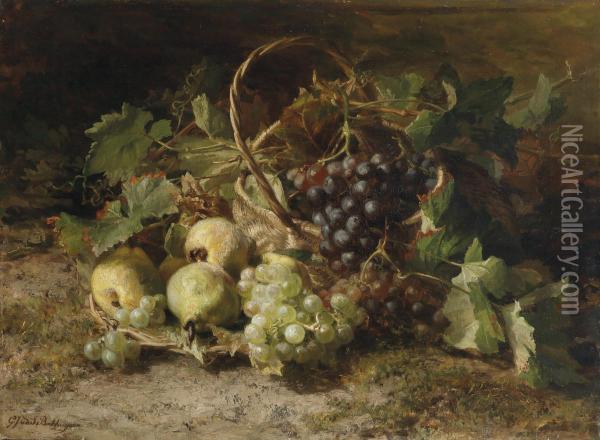 Decorativestill Life With Grapes And Pears Oil Painting - Geraldine Jacoba Van De Sande Bakhuyzen