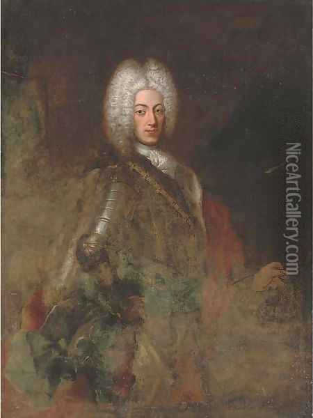 Portrait of a gentleman Oil Painting - Louis De Silvestre II