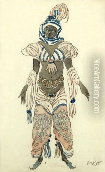 Costume Design For A Negress In A Production Of Aladdin Oil Painting - Lev Samoilovich Bakst