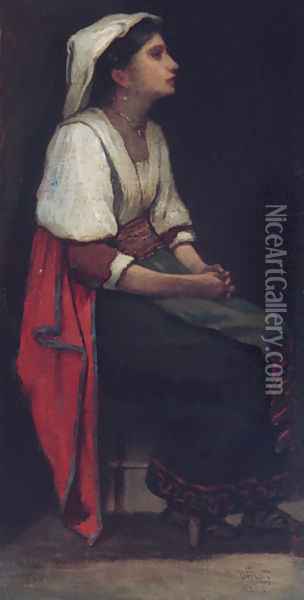 Italian Girl Oil Painting - William Morris Hunt