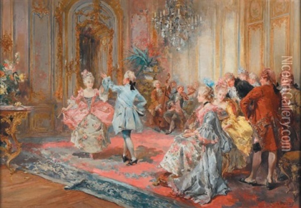 Soiree Musicale Et Dansante Oil Painting - Vicente Garcia de Paredes
