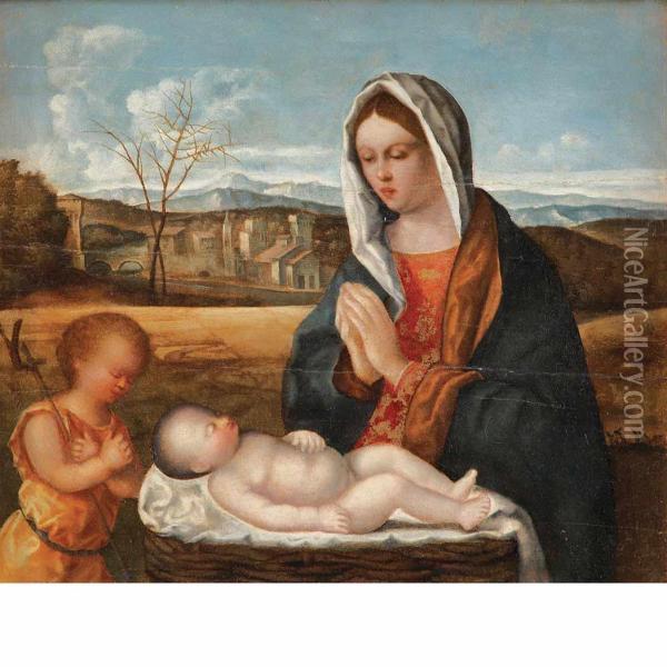 Madonna And Child Oil Painting - Palma Vecchio (Jacopo Negretti)