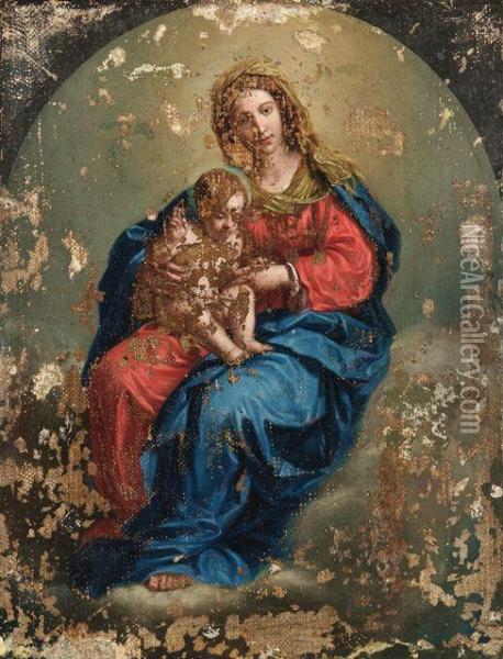 Madonna Auf Der Wolkenbank Oil Painting - Giovanni Battista Salvi