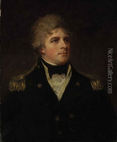 Portrait Of Admiral Sir John Orde Oil Painting - George Romney