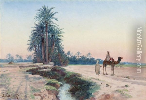 Aux Abords De L'oasis Oil Painting - Emile Boivin