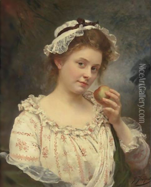 The First Bite Oil Painting - Gustave Jean Jacquet