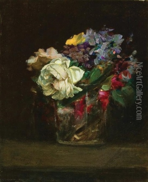 Bouquet Of Flowers Oil Painting - Henri Fantin-Latour