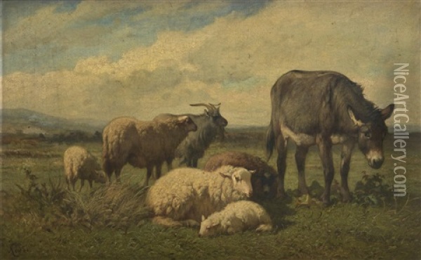Paysage Avec Des Moutons Oil Painting - Louis Robbe