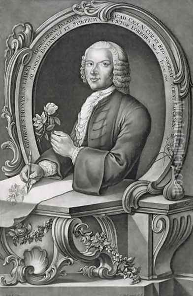 Portrait of Georg Dionysius Ehret 1710-70 Oil Painting - Heckel, Anton