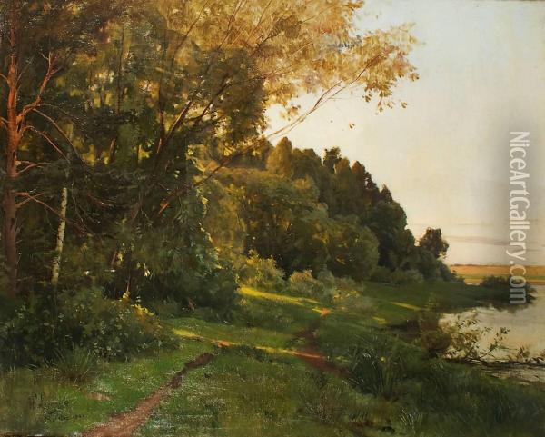 Paysage De Russie Oil Painting - Adolphe Frederic Lejeune