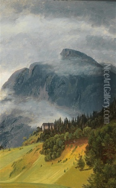 The Durre Wand Near Miesenbach Oil Painting - Friedrich Gauermann