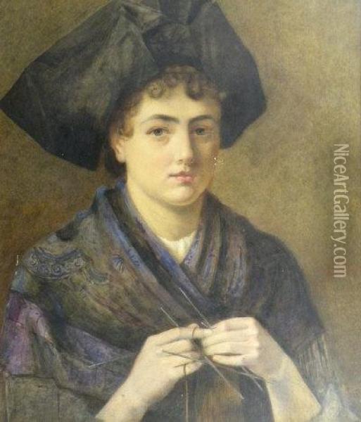 A Woman Of Alsace Oil Painting - Joseph Middleton Jopling