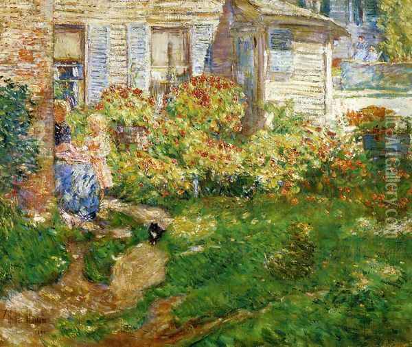 A Fisherman's Cottage Oil Painting - Frederick Childe Hassam