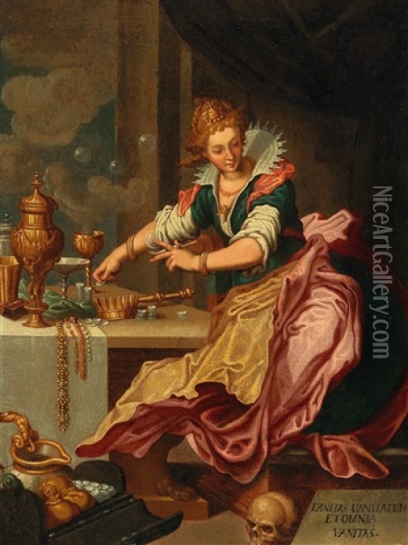 An Allegory Of Vanity Oil Painting - Joos van Winghe
