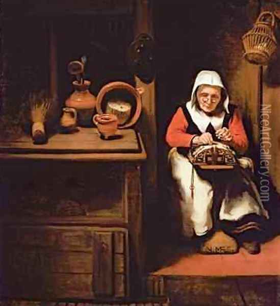 The Lacemaker Oil Painting - Nicolaes Maes