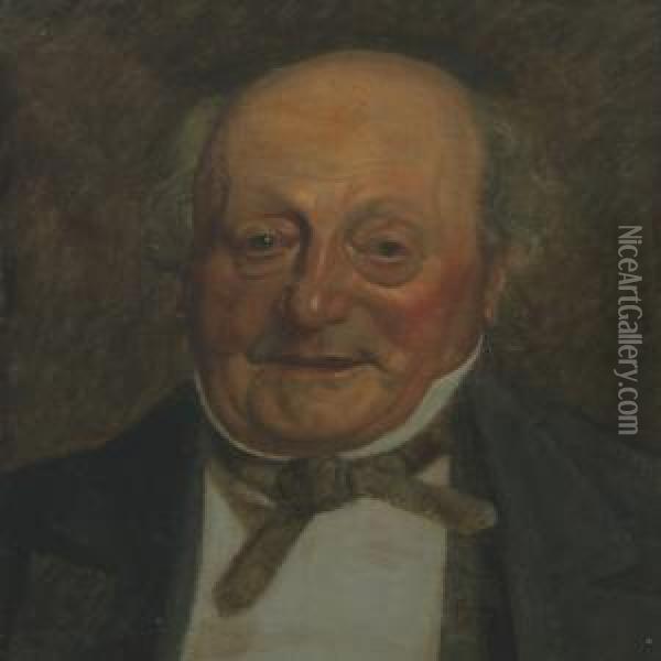 Portrait Of A Gentleman Oil Painting - Frits Johann Freder. Vermehren