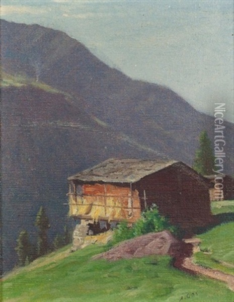 Chalet In Den Alpen Oil Painting - Albert Henri John Gos