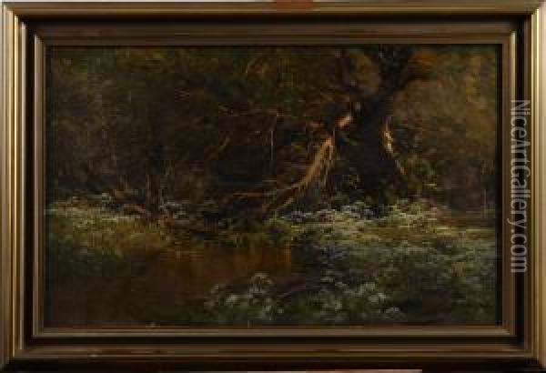 Landskap Oil Painting - Karl Oenicke