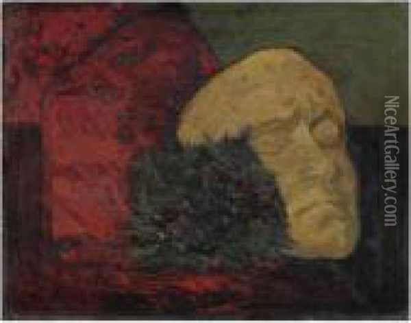 Natura Morta Con Maschera Oil Painting - Giovanni Bartolena
