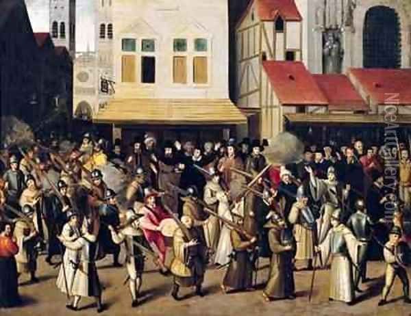 Procession of the Holy League in 1590 Oil Painting - Francois Bunel