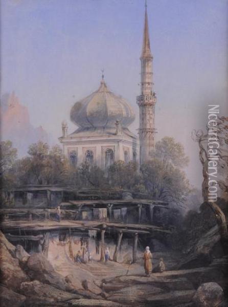 Moschea Oil Painting - Carlo Bossoli