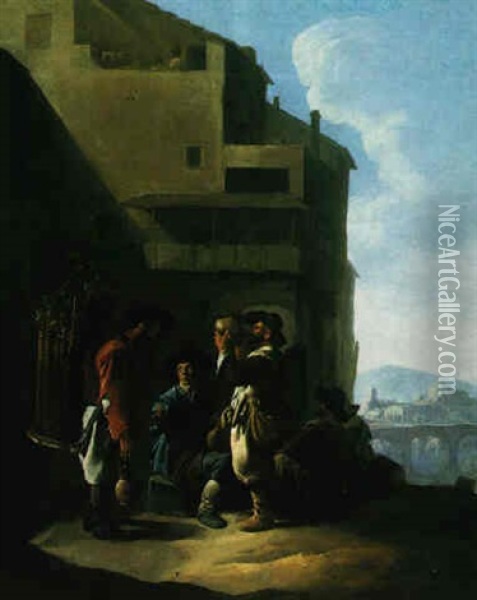 The Water Seller Oil Painting - Johannes Lingelbach