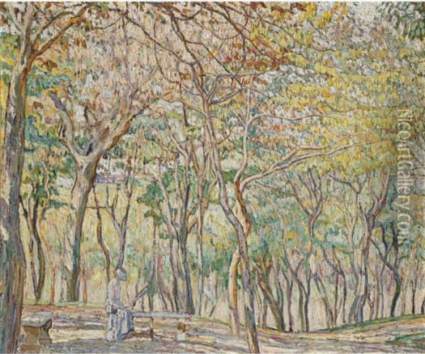 In The Park Oil Painting - Abraham Manievich