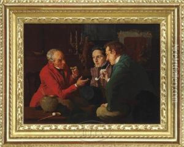 Considering The Elder's Advice Oil Painting - Louis Charles Moeller