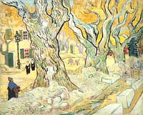 The Road Menders 1889 Oil Painting - Vincent Van Gogh