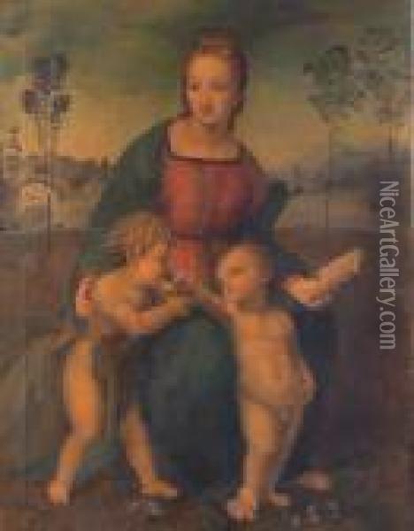 Madonna Del Cardellino Oil Painting - Raphael (Raffaello Sanzio of Urbino)