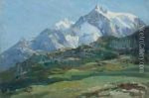 Monte Bianco Oil Painting - Leonardo Roda