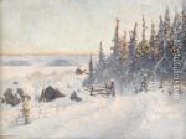 Utsikt Over Ramensjon I Varmland Oil Painting - Anshelm Schultzberg