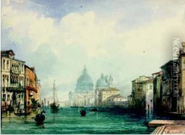 Vue Animee Du Grand Canal De Venise Oil Painting - Pierre Justin Ouvrie