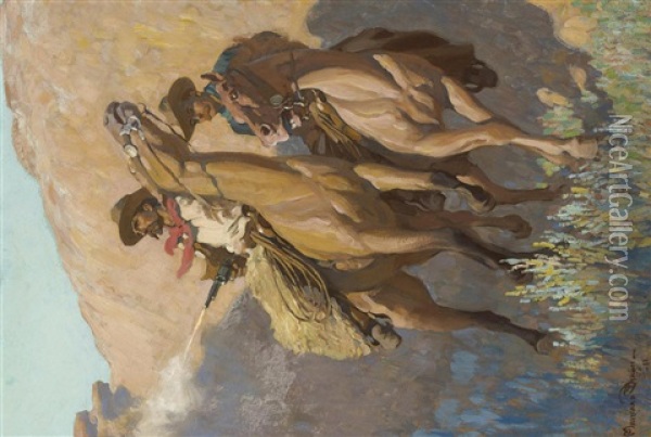 Buck Peters, Ranchman Oil Painting - Maynard Dixon