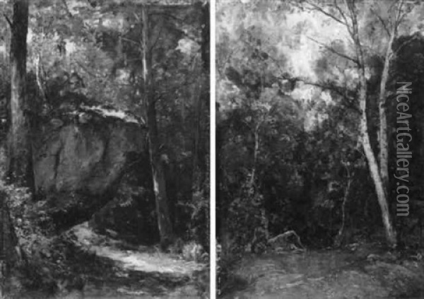 Waldlandschaft Oil Painting - Paul Lecomte