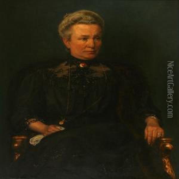 Portrait Of Mrs Oil Painting - Christian Zacho