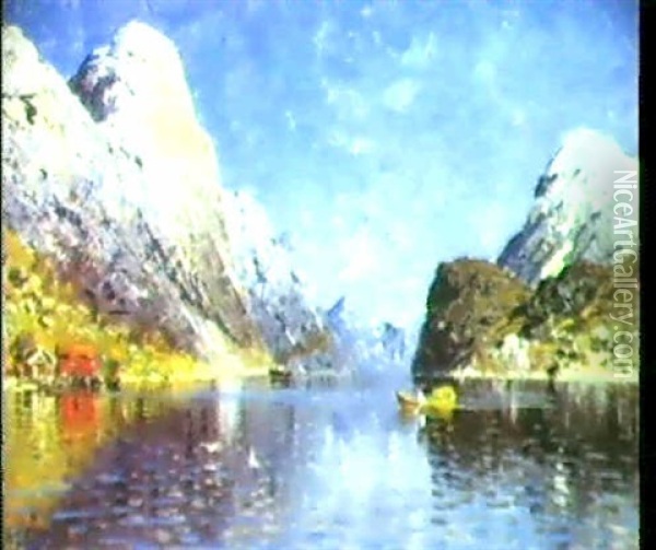 Fjord De Norvege Oil Painting - Adelsteen Normann