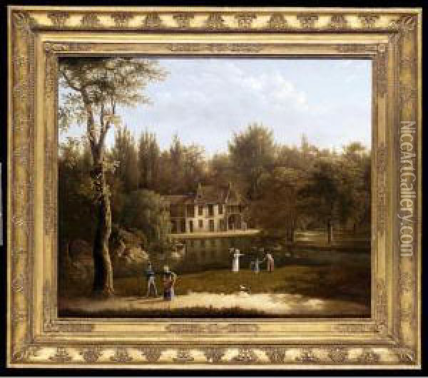 La Bergerie Du Petit Trianon Oil Painting - Louise-Josephine Sarazin de Belmont