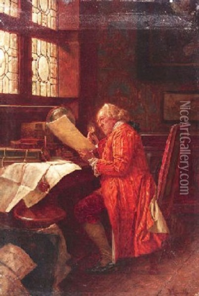 Der Privatgelehrte Oil Painting - Wilhelm Loewith