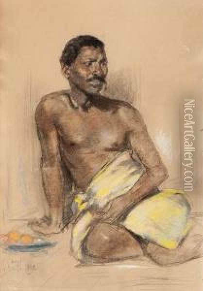 Seated Man Oil Painting - Salomon Garf