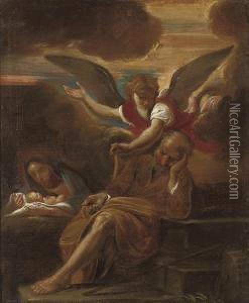 Joseph's Dream Oil Painting - Giovanni Lanfranco