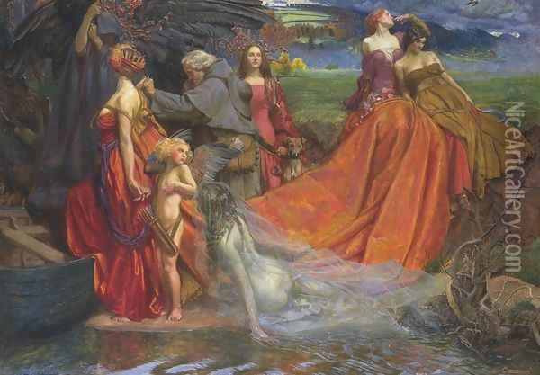 Now is Pilgrim Fair Autumn's Charge Oil Painting - John Byam Liston Shaw