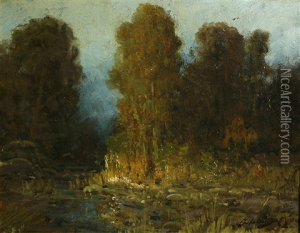 Nocturnal Stream Oil Painting - Ralph Davison Miller