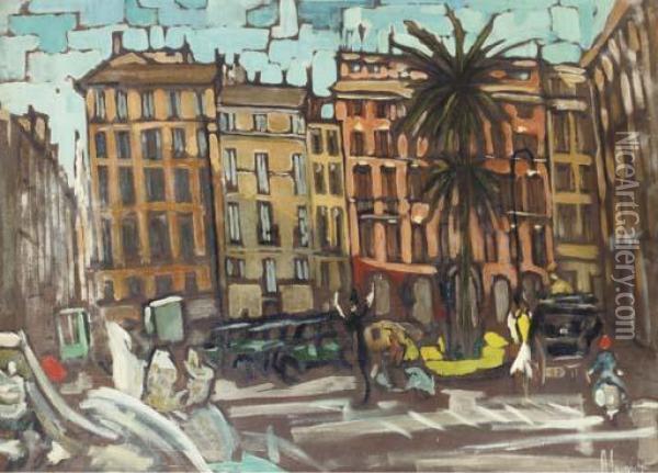 Quartier Francais A Alger Oil Painting - Alexander Evgenievich Yakovlev