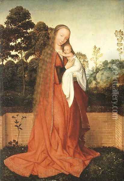The Virgin and Child in a landscape Oil Painting - Quinten Metsys